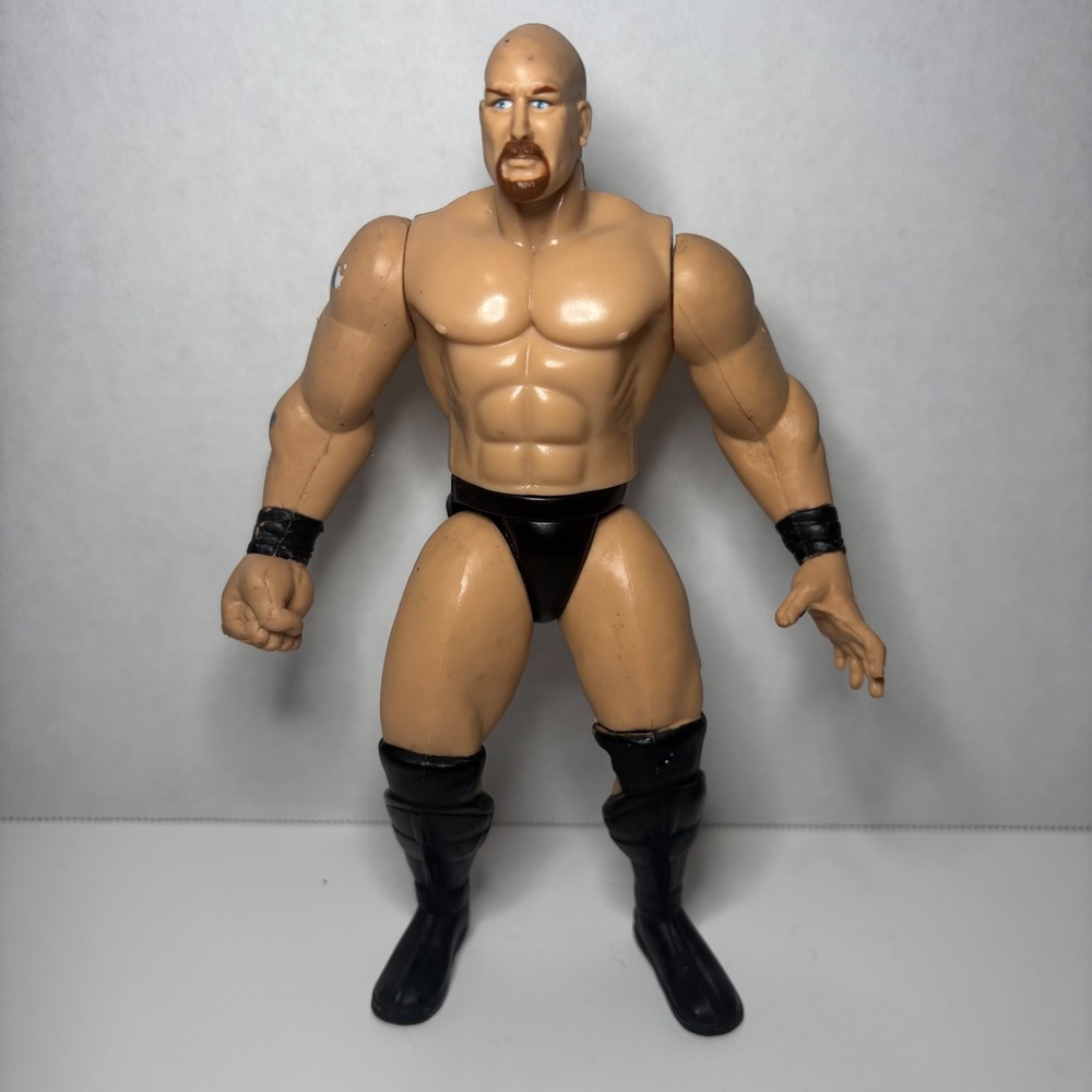 StoneCold SteveAustin Wrestling Action Figure Black Trunks WWE WWF Vintage Loose